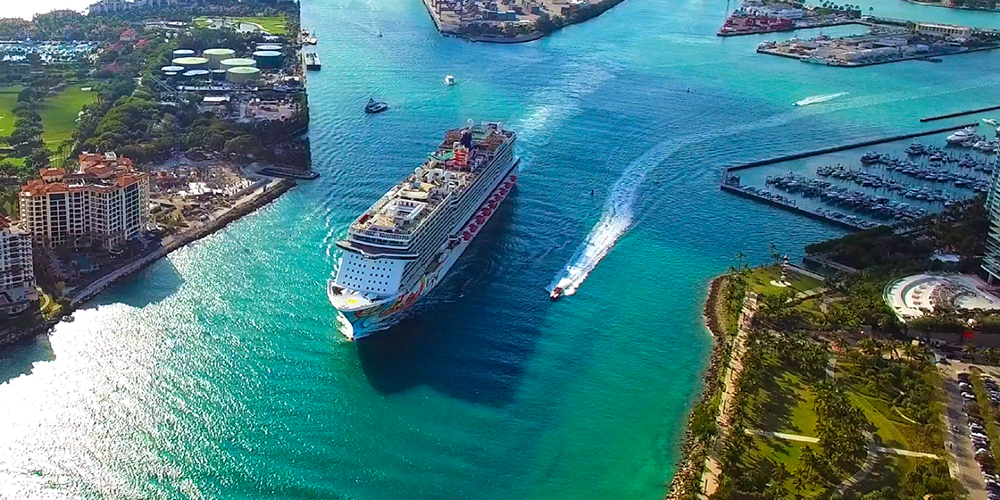 Cruise Ship in waterway