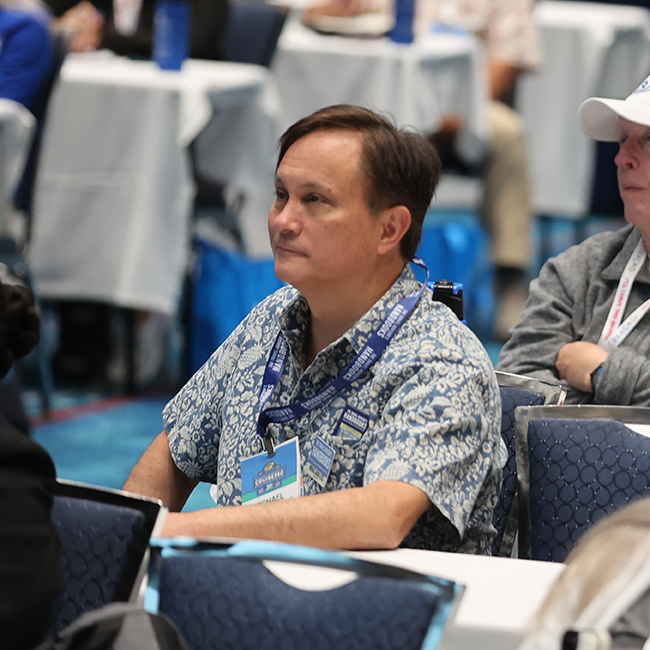 Man attending seminar