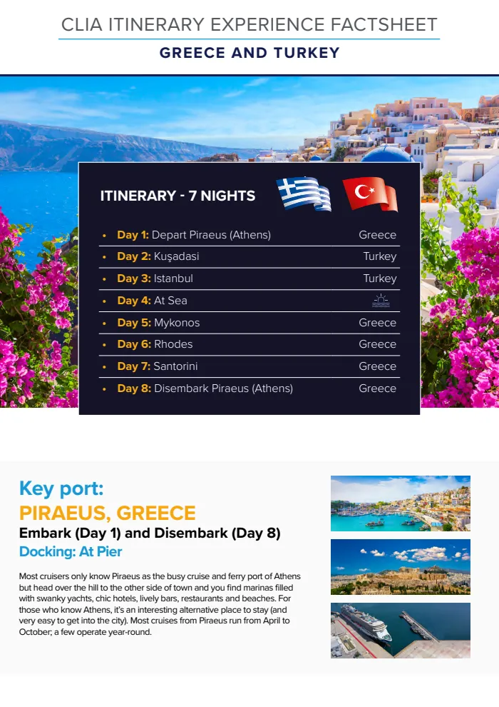 Greece & Turkey Itinerary Factsheet