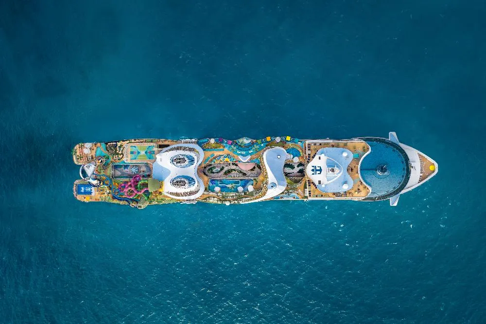Royal Caribbean's Icon class ship from above