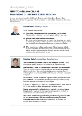 Accompanying Notes - Managing Customer Expectations - New to Selling Cruise