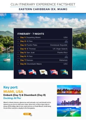 Itinerary Experience - Eastern Caribbean ex Miami - New to Selling Cruise