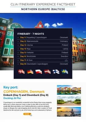 Itinerary Experience - Northern Europe Baltics ex Copenhagen - New to Selling Cruise