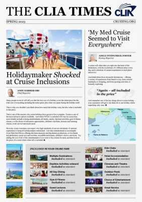 The CLIA Times - Cruise Inclusions - New to Selling Cruise
